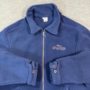 Disney Jacket Men's Large Blue Full Zip Fleece Atlantis Resort Graphic